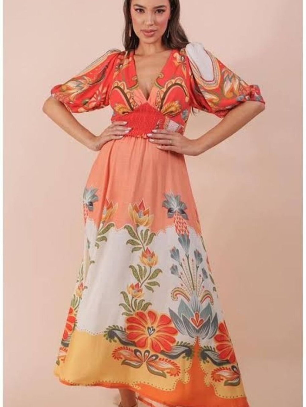 FARM Rio Floral Energy Cropped Maxi/Midi dress XS NWT - Brazil Line Exclusive!!!